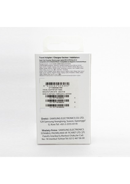 Galaxy Note 20 Ultra Type-C Fast Şarj Adaptörü 25W Beyaz