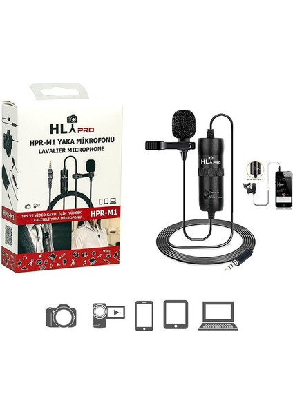 Hlypro Hpr-M1 Profesyonel Youtuber Yaka Mikrofonu