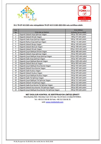 Organik Karışık Sebzeli Bakliyat Unlu Kesme Çorbalık 200Gr +6 Ay