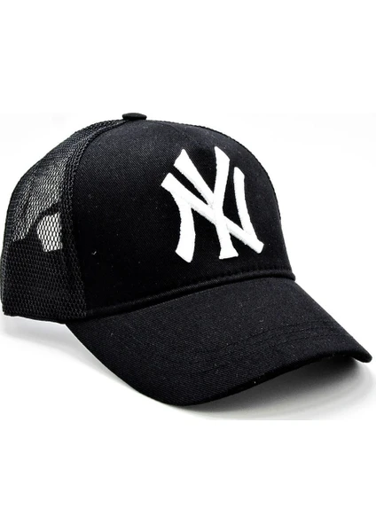 Eleven Market Fileli New York Yankees Nakışlı Şapka Siyah Beyaz Ny Şapka