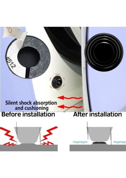 Otomobiller Için Kapı Çarpma Önleyici Araba Kapı Ses ve Darbe Emici Pad 10 Adet