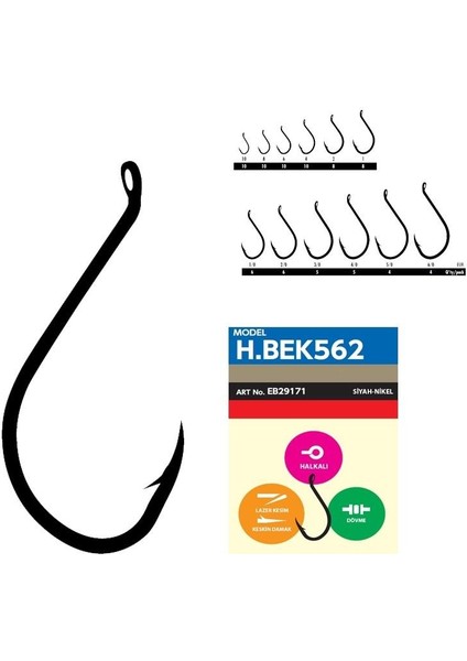 Hbek 562 Delikli Octopus Sinarit Iğnesi Black Nikel