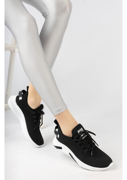 Siyah Beyaz Unisex Triko Sneaker 4555 Düz Taban Konforlu Türkiye Üretimi fiyatları