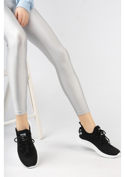 Siyah Beyaz Unisex Triko Sneaker 4555 Düz Taban Konforlu Türkiye Üretimi modelleri