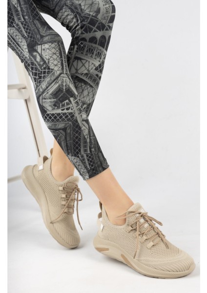 Nude Unisex Triko Sneaker 4555 Ortopedik Tabanlı Bej Günlük Ayakkabı Modelleri fiyatları