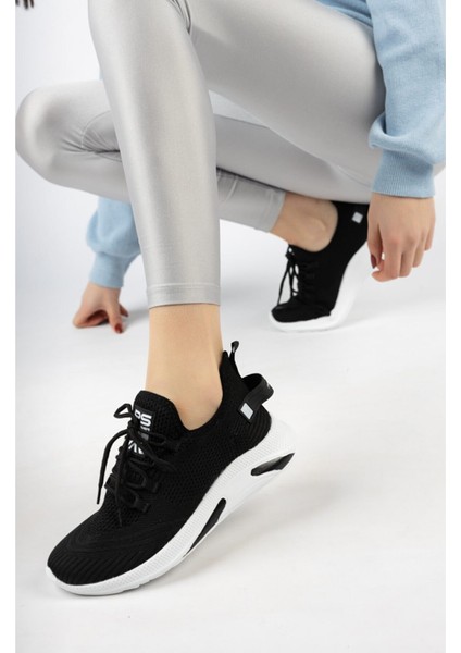 Siyah Beyaz Unisex Triko Sneaker 4555