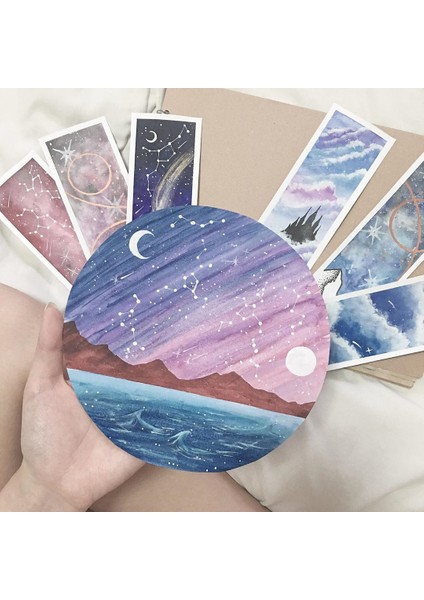 Yuvarlak D15 cm Albüm (Suluboya ve Grafik Için) Round Watercolor Album