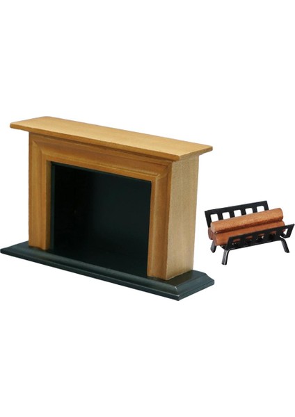 Minyatür Kavurma Arabası Yakacak Odun Raf Tutucusu ve Şömine 1:12 Dollhouse (Yurt Dışından)
