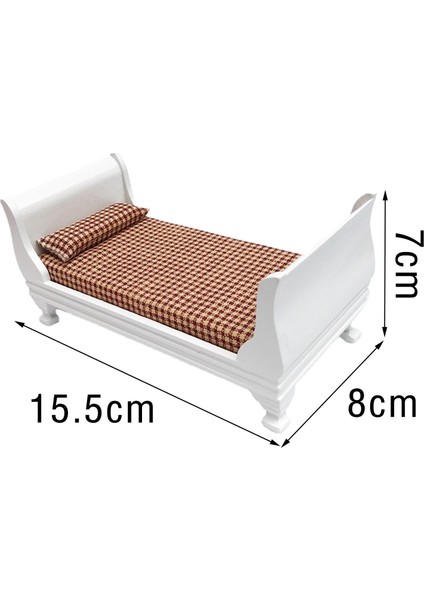 2 Adet 1:12 Dollhouse Tek Yataklı Mobilya Minyatür (Yurt Dışından)