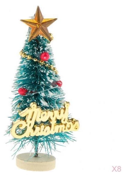 8x 1/12 Minyatür Noel Ağaçları Dekorasyonlar Bebek Evi Aksesuarları (Yurt Dışından)