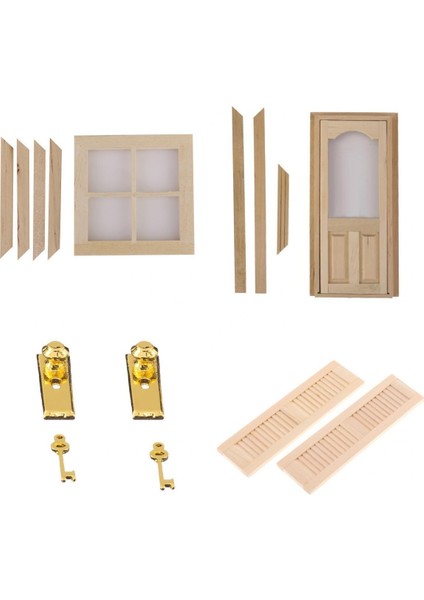 Magideal 1/12 Dollhouse Minyatür Pencere Kepenkleri Kapı Kilit Aksesuarları (Yurt Dışından)