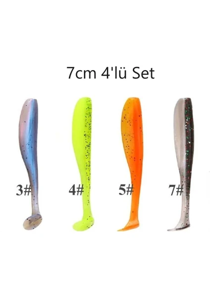 MSO Teknoloji VIP Kalite Olta Balık 7cm Silikon Lure Yapay Yem Set