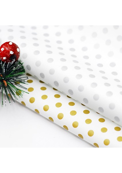 Paket kağıdı, metalik puantiye, 70x100 cm 5 adet (Altın) modelleri