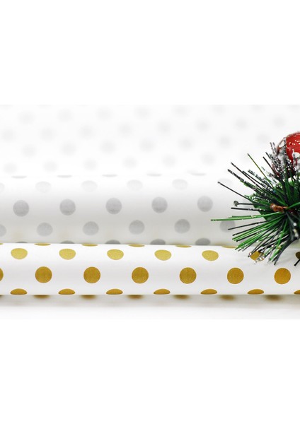 Paket kağıdı, metalik puantiye, 70x100 cm 5 adet (Altın) indirimleri