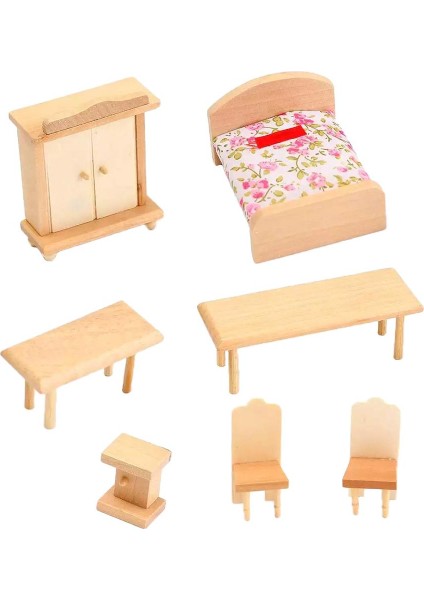 Ahşap Bebek Evi Mobilya Seti 2 Mini Mobilya Minyatürleri (Yurt Dışından) fiyatları