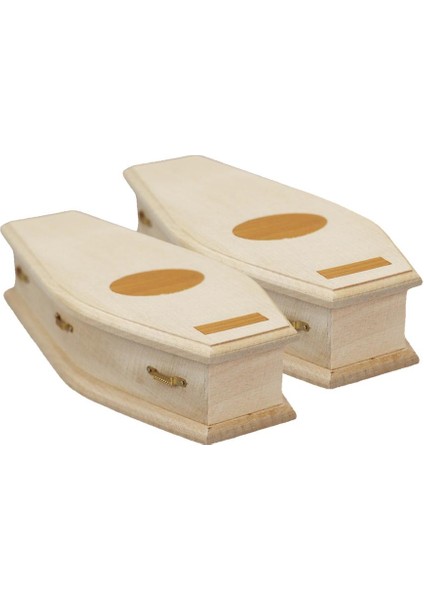 2x 1:12 Dollhouse Ahşap Tabut Simülasyonu Bebek Bebek Mobilya Malzemeleri Accs (Yurt Dışından)
