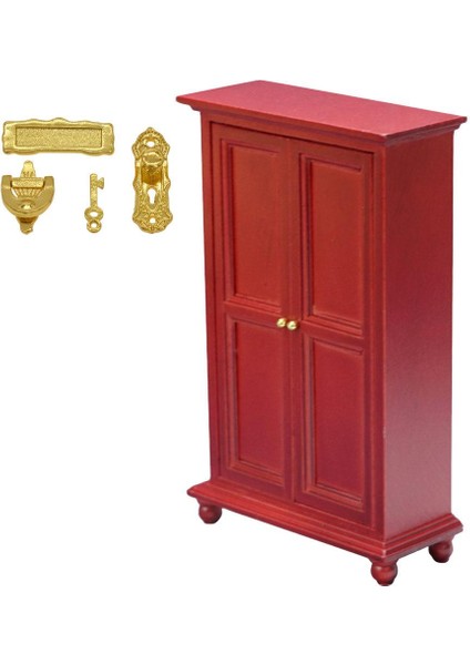 1:12 Dollhouse Minyatür Hizch Gardırop Kilitli Yatak Odası Mobilya Seti Dıy (Yurt Dışından)