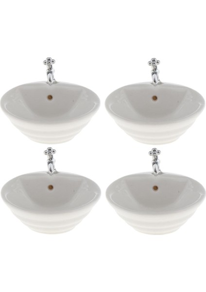 4pcs 1:12 Bebek Evi Banyo Malzemeleri Aksesuar Için Havza Lavabosu (Yurt Dışından)