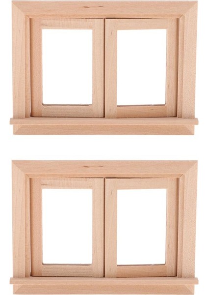 1/12 Dollhouse Dıy Malzemesi Için 2pcs Minyatür Boyasız 2 Pencere Çerçevesi (Yurt Dışından)