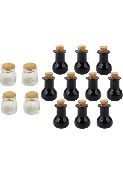 14PCS 1:12 Dollhouse Cork Boş Şeker Şişesi Mutfak Yemek Şişeleri Koleksiyonu (Yurt Dışından)