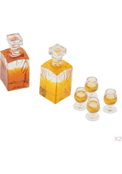 1:12 Dollhouse Mini 4x İçecek Şişesi ve 8x Cups Pub Bar Içecek Model Oyuncakları (Yurt Dışından)