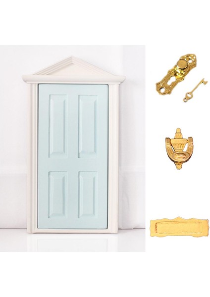 1:12 Dollhouse Ahşap Peri Bahçe Kapısı ve Posta Kutusu Açık Mavi Aksesuar Dekor (Yurt Dışından) fiyatları