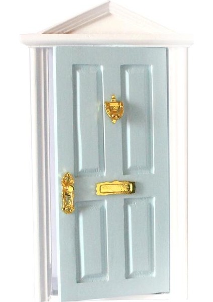 1:12 Dollhouse Ahşap Peri Bahçe Kapısı ve Posta Kutusu Açık Mavi Aksesuar Dekor (Yurt Dışından) modelleri