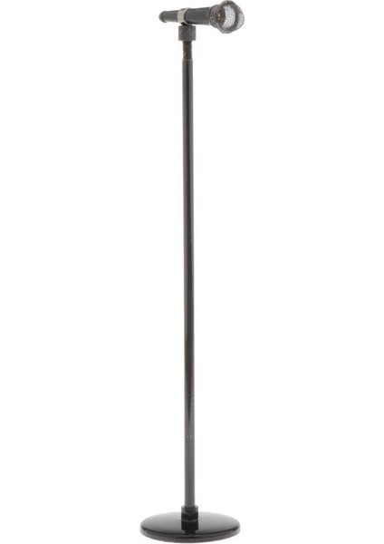 2x Mini 9.06-15.75 Inç Mikrofon Model Bebek Evi Mini Dekorasyon Altın + Siyah (Yurt Dışından)