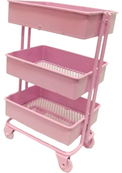 4pcs Modern 1:12 Metal 3 Katmanlı Depolama Rafı Dollhouse Aksesuar Pembe ve Yeşil (Yurt Dışından)