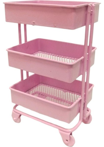 4pcs Modern 1:12 Metal 3 Katmanlı Depolama Rafı Dollhouse Aksesuar Pembe ve Yeşil (Yurt Dışından)