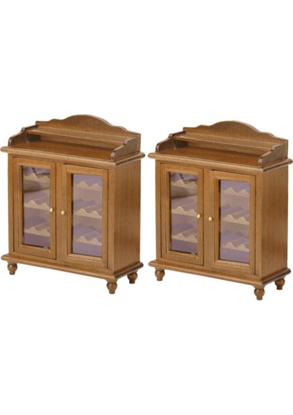 1:12 Dollhouse Mini Ahşap Mobilya Kitaplık/raf/dolap/dolap, 2 Adet (Yurt Dışından)