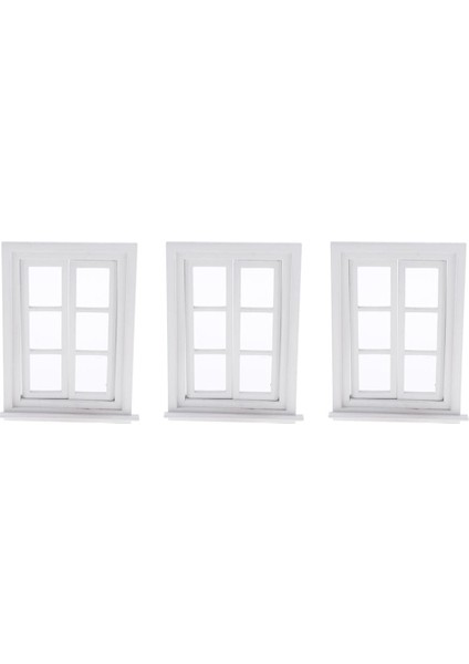 3pcs 1/12 Dollhouse 3.62X5.20INCH Mini Ahşap Pencere Bebek Evi Dıy Dekorasyon (Yurt Dışından)