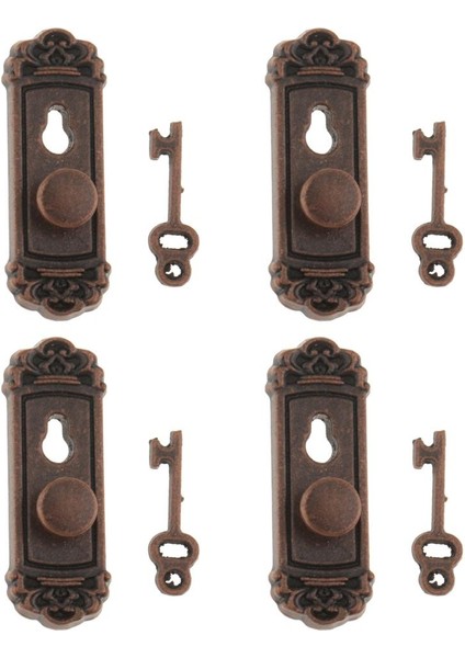 8 Adet 1/12 Dollhouse Minyatür Vintage Kapı Kolu Kilit Anahtar Aksesuar (Yurt Dışından) indirimleri