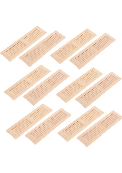 12PCS Boyasız 1/12 Ahşap Kepenk Bebekleri Ev Diy Pencere Mobilya Modeli (Yurt Dışından)