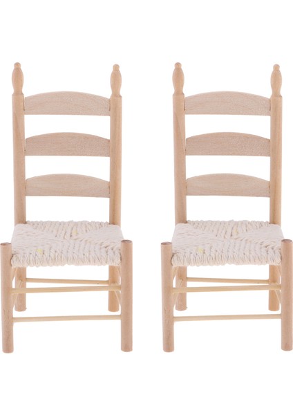 2pcs Mini Mobilya Ahşap Minyatürler: 12 Ölçekli Bebek Evi Dekoru (Yurt Dışından)