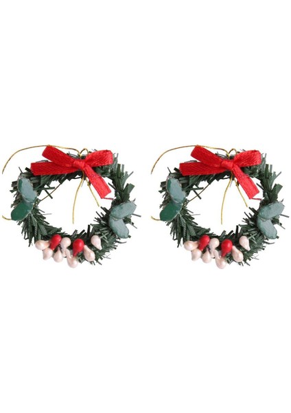 2pcs 1/12 Bebek Ev Çam Konisi Çelenk Bebek Evi Noel Ağacı Dekor (Yurt Dışından)