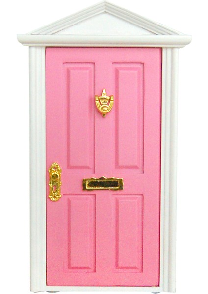 Minyatür Pembe Ahşap Çan Kulesi Kapı ve 1:12 Bebek Evi Dekoru Için Noel Çelengi (Yurt Dışından)