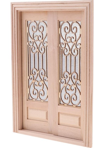 2pcs Vintage Içi Boş Ekran Çift Doordolls House Odalar Dıy Aksesuarları (Yurt Dışından)