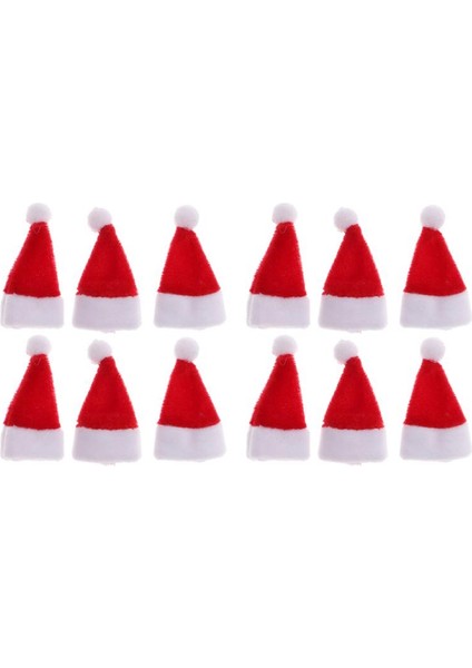 1:12 Dollhouse Minyatür Santa Hat Bebekler Ev Partisi Dekor 12 Parti (Yurt Dışından)