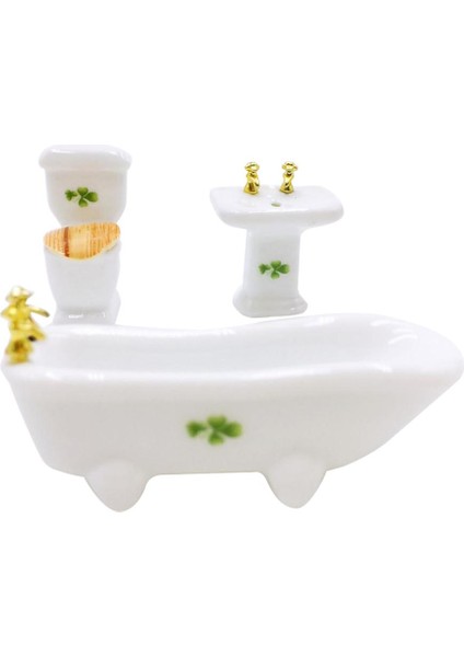 Dollhouse Mini Banyo Farklı Desenli （4 Yaprak Çim ve Gül）(Yurt Dışından) fiyatları
