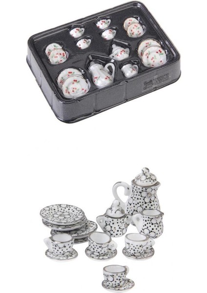 30PCS Yemek Yemek Porselen Çay Set Bebek Masası Dekorasyon Minyatürleri (Yurt Dışından)