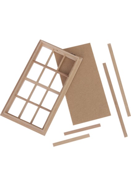 2pcs 1:12 Dollhouse Minyatür Ahşap 12 Partlar Pencereler Çerçeve Ev Mobilyaları(Yurt Dışından)