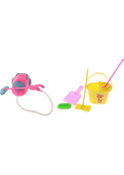 6pcs 1/6 Dollhouse Vakum Temizleyici Hoover Paspas Kova Minyatür Aksesuarlar Bebekler Ev Temizlik Araçları (Yurt Dışından)