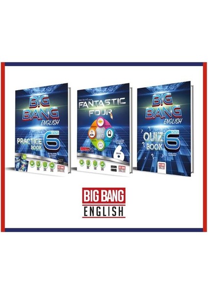 Kırmızı Beyaz Yayınlar 6.Sınıf  Big Bang English Practice Book Fantastic Four Quiz Book