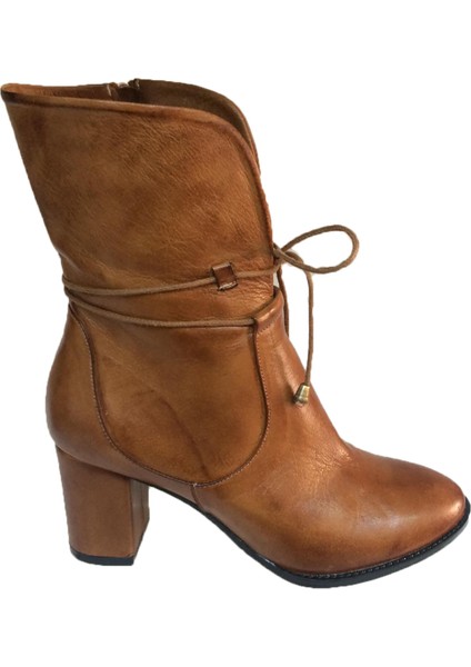 Küçük & Büyük Numara Taba Hakiki Deri Kalın Topuk Şık Bot fiyatları