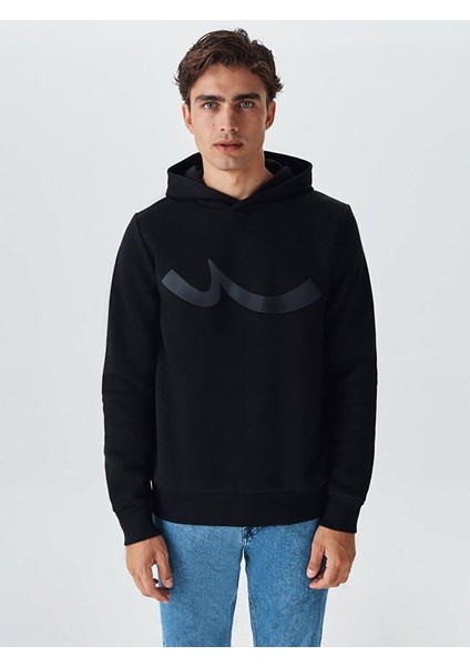 Weyıke Erkek Kapüşonlu Sweatshirt Siyah