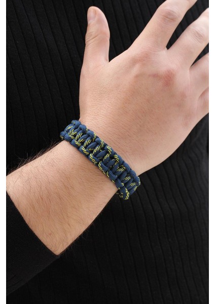 Sarı Lacivert Paracord Bileklik