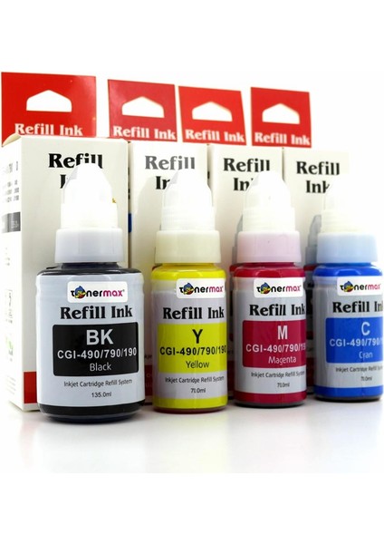 GI-490 / Pixma G1400 / G2400 / G3400 Muadil Set Mürekkep
