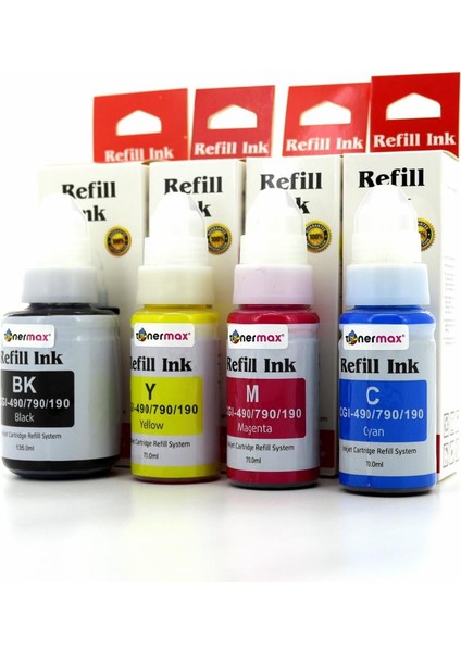 GI-490 / Pixma G1400 / G2400 / G3400 Muadil Set Mürekkep