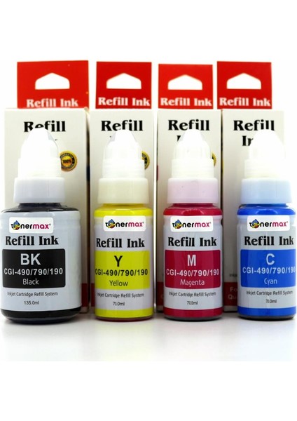 GI-490 / Pixma G1400 / G2400 / G3400 Muadil Set Mürekkep